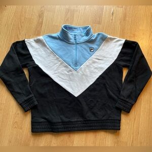 Vintage FILA Black, Blue & White Colorblock Quarter Zip Sweatshirt